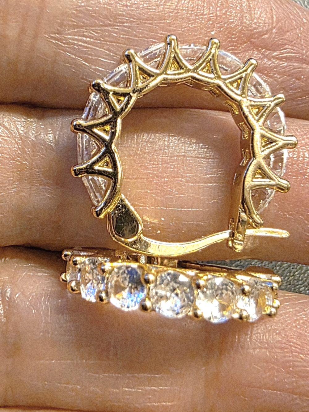 Zircon Stones Hoop Earrings